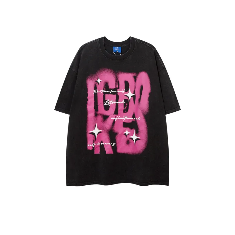 Retro Letter Trend T Shirt-0