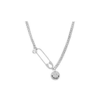 Hip Hop Titanium Steel Smiley Face Necklace