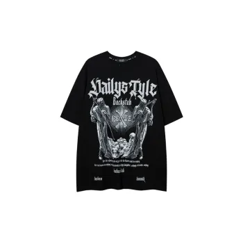 Hip Hop Loose Skull Print T Shirt