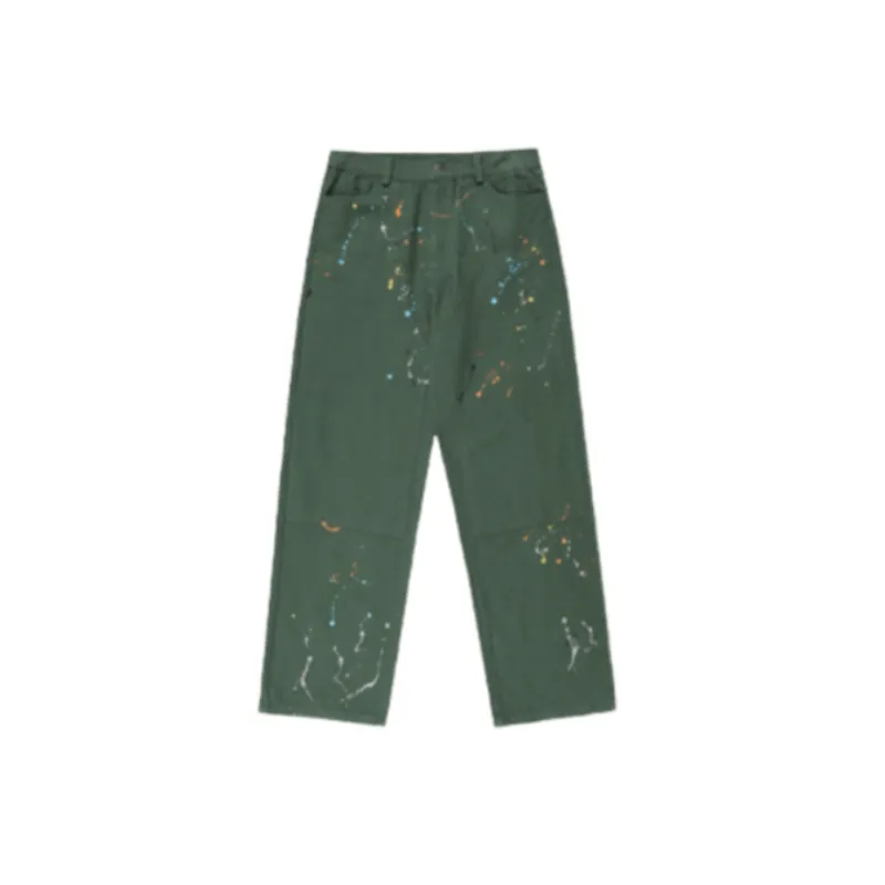Street Fashion Splash Ink Embroidery Punk Style Slimming Casual Pants