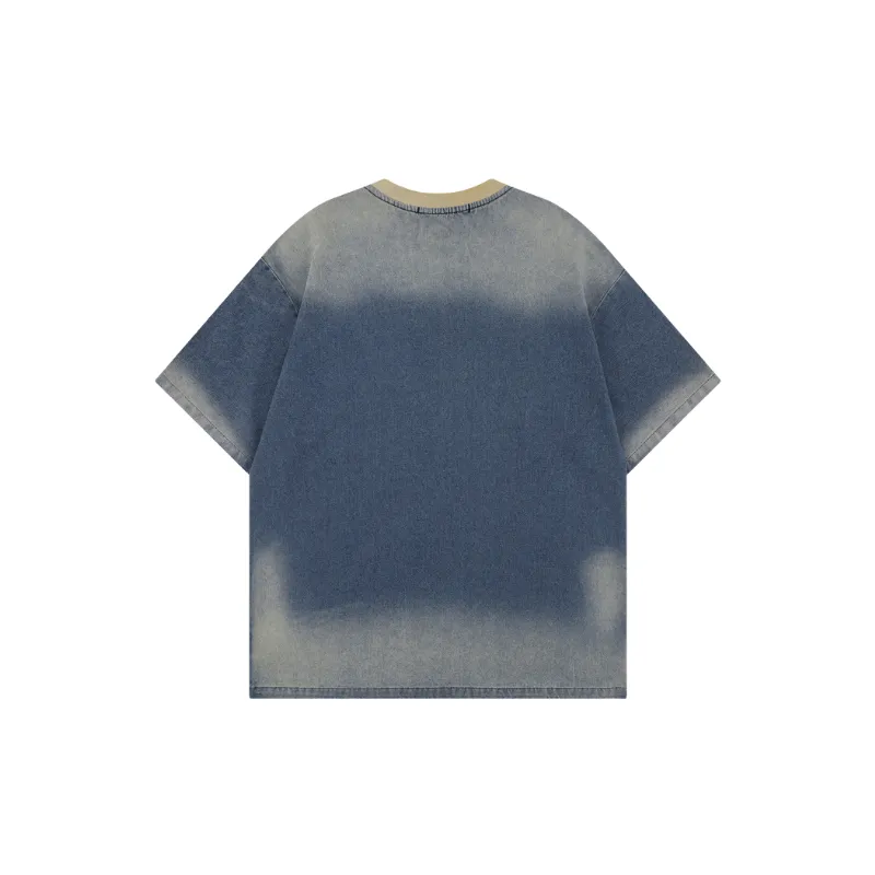 Basics Embroidery Denim T Shirt-1