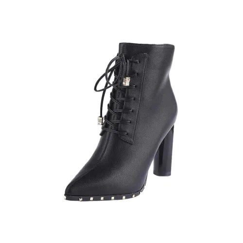 Damen Boot wei schwarz