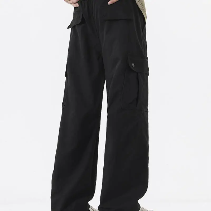 Funky Loose Blended Synthetic Fabrics Cargo Pants-5