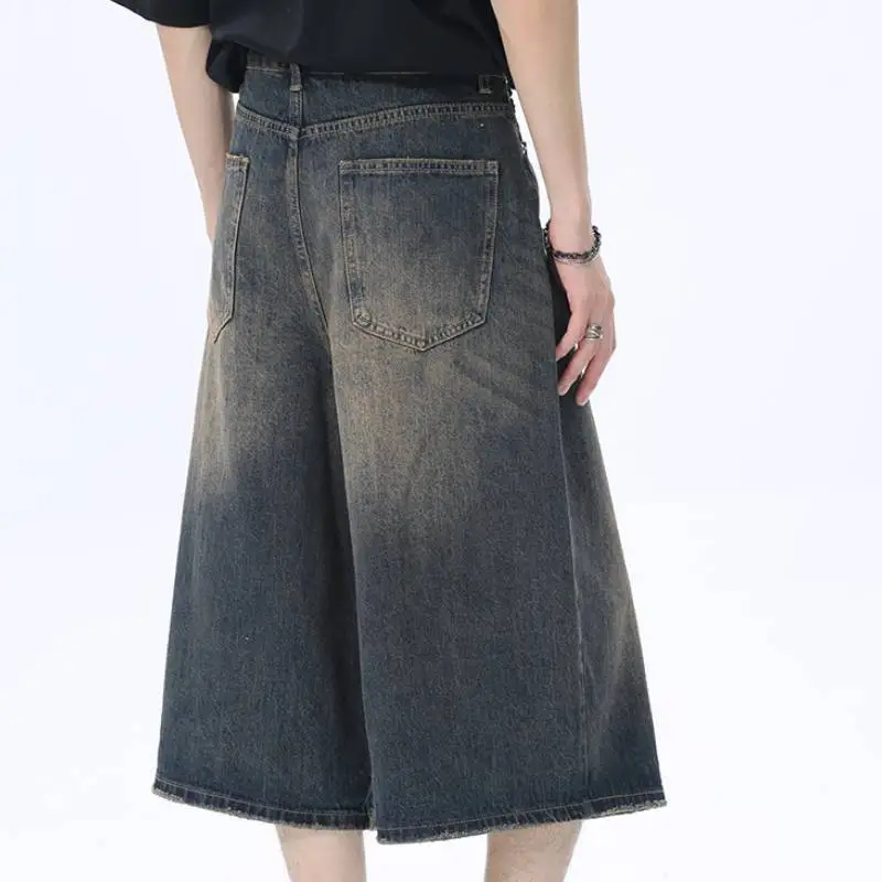 Fashion Washed Denim Shorts-3