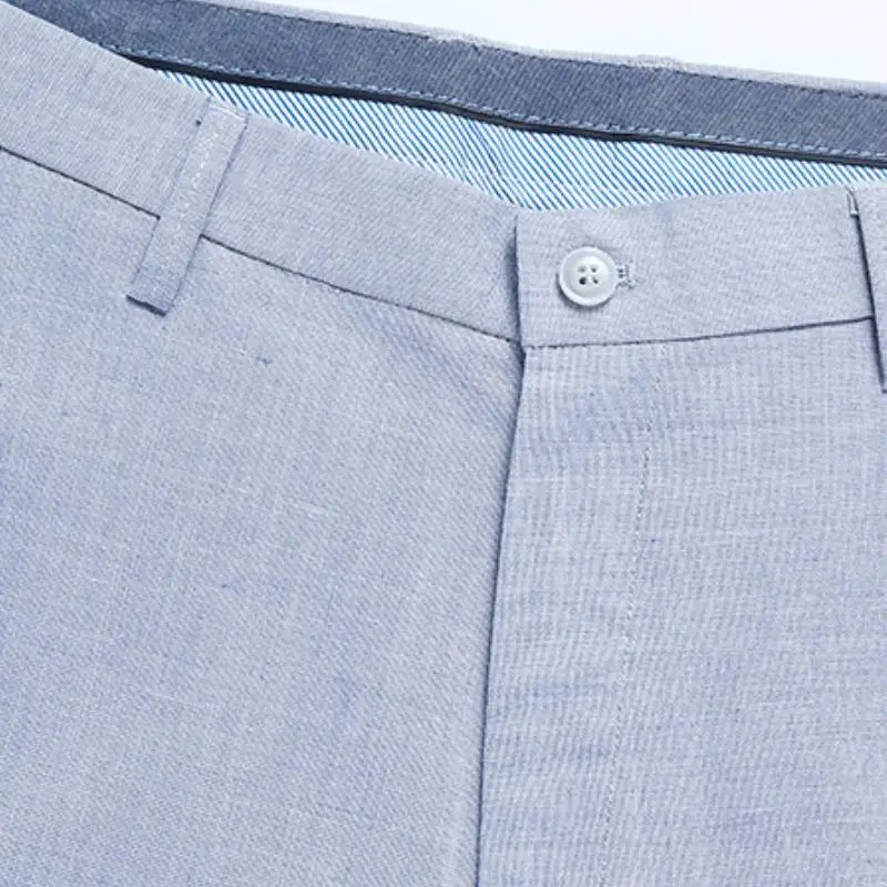 Fashionable Plain Cotton Suit Trousers-8