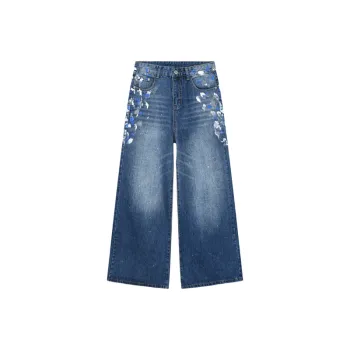 Niche High Street Hip Hop Graffiti Washed Jeans