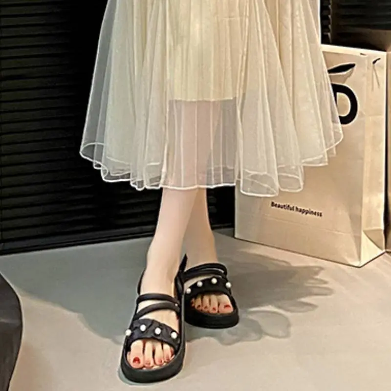 Retro Contrast Color Beach Sandals-1