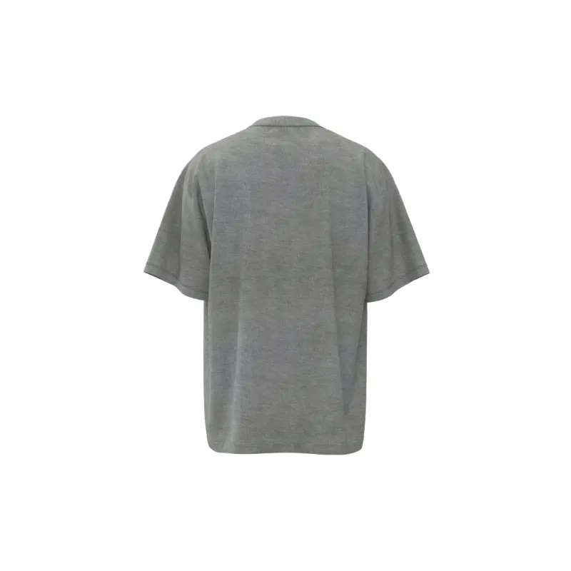 Retro Letter Combed Cotton T Shirt-3