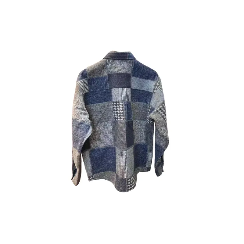 Fashionable Retro Long sleeved Plaid Jacket-1