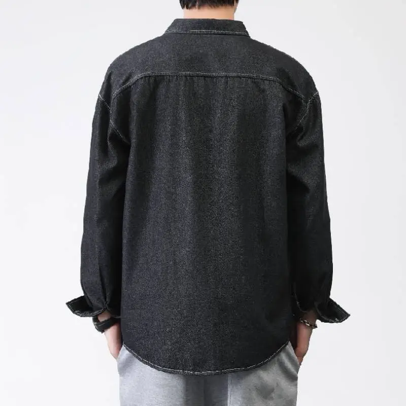 Fashionable Loose Denim Shirt-2