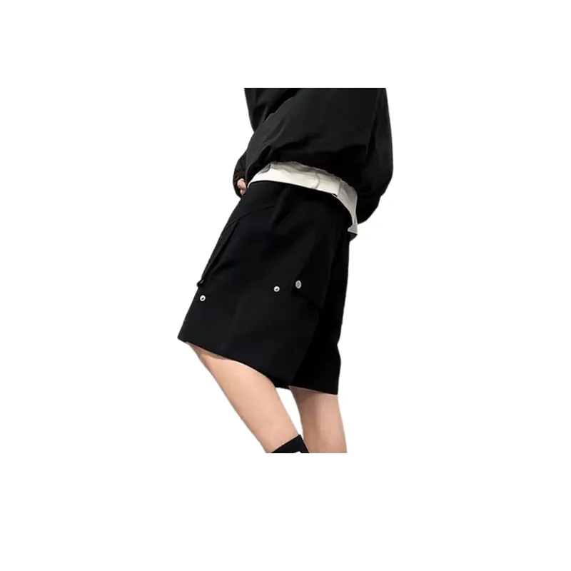 Retro Casual Shorts with Splicing-1