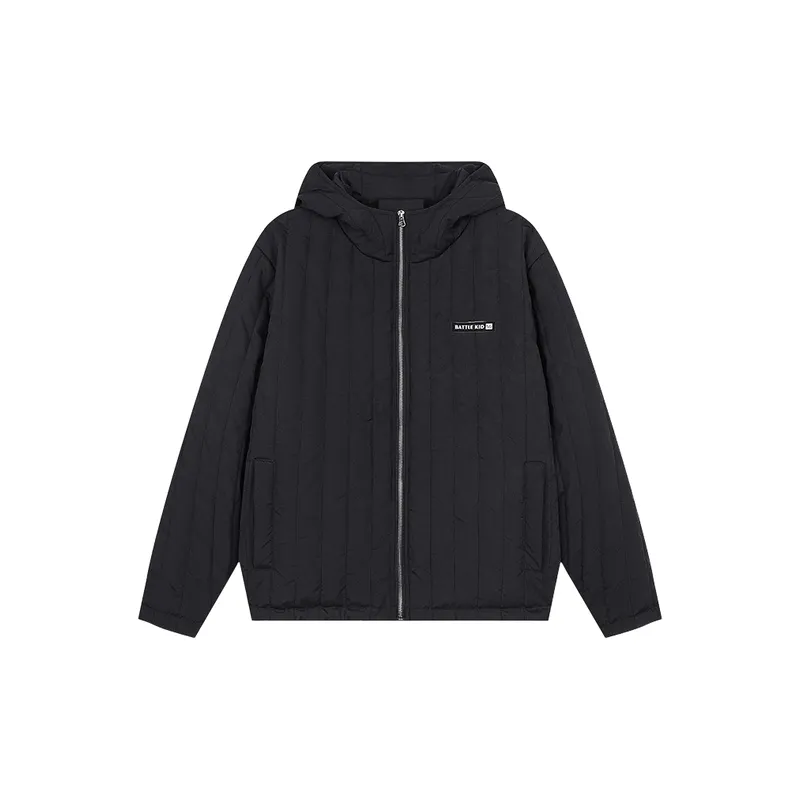 Striped Loose Cotton Quilted Jacket-0