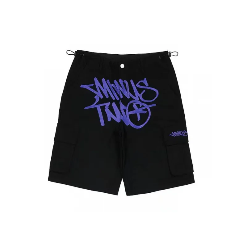 Retro Two Pockets High Waisted Straight Shorts-1