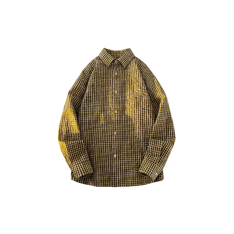 Fashionable Plaid Blended Synthetic Fabrics Shirt-0