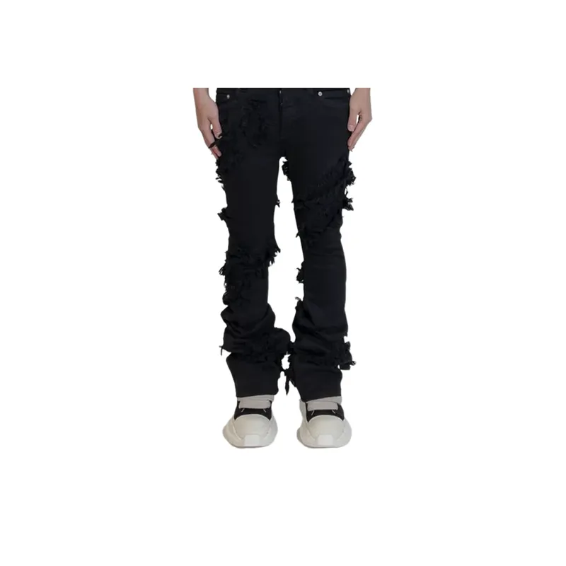 High Street Diablo Breaking Stitching Streak whisker Micro flared Pants-2