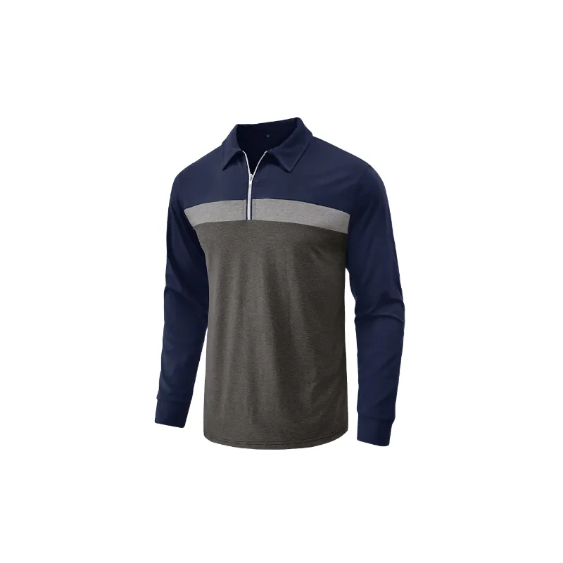 Casual Long Sleeve Cotton Blended Fabric Polo-11