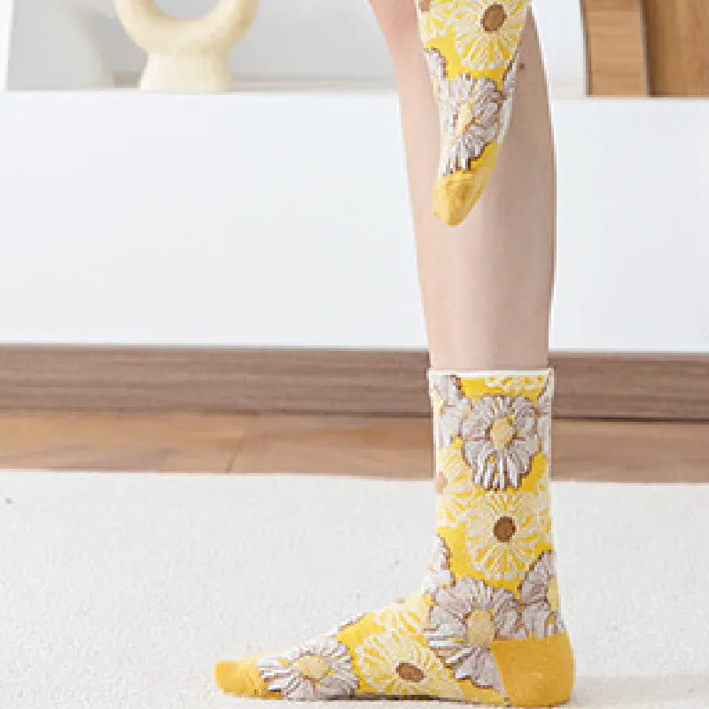 Cute Retro Cotton Mid Calf Sock-2