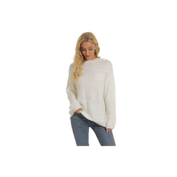 Fashion Plain Acrylic Fibres Sweater Women