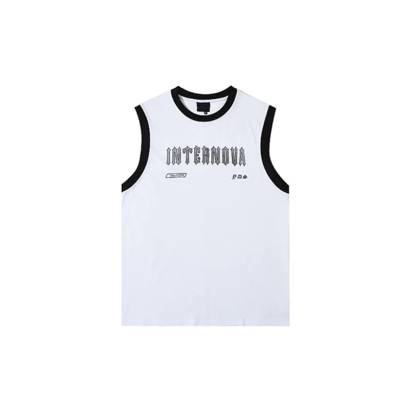 Trendy Brand Letter Printed Vest-4