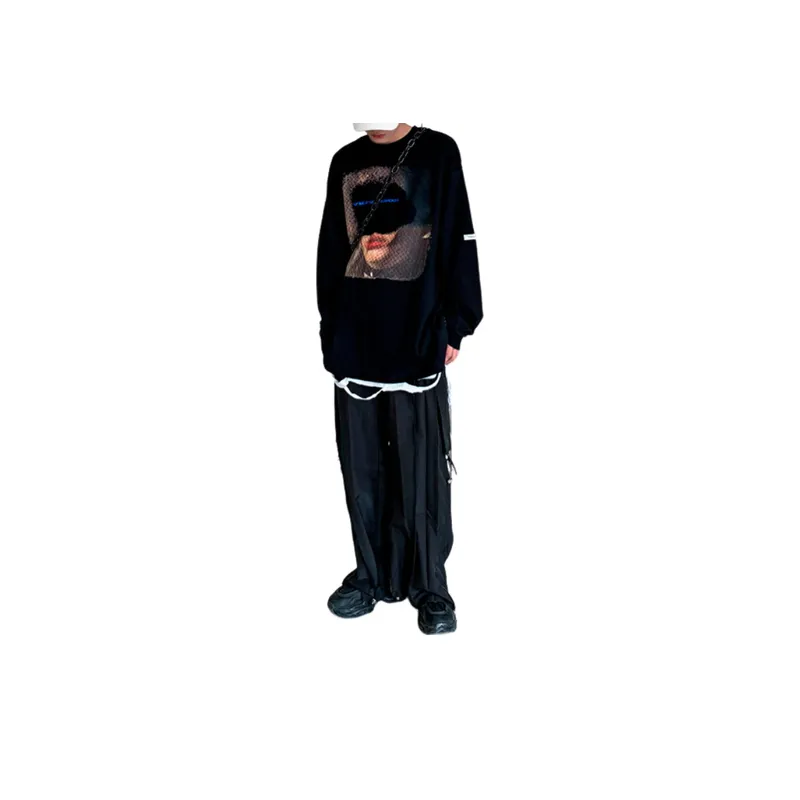 Dark Loose Wear Long Sleeve T shirt-2