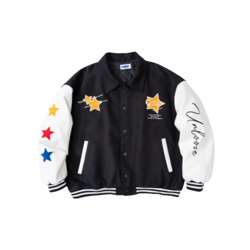Starlight Themed Embroidered Retro Color Blocked Jacket-0