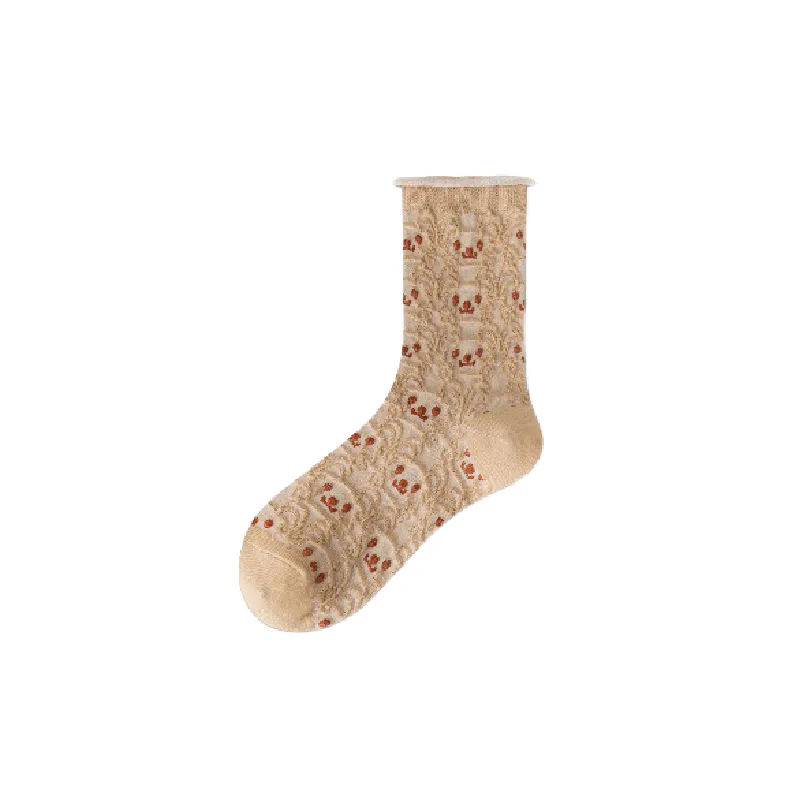 Fashionable Retro Cotton Mid Calf Sock-0