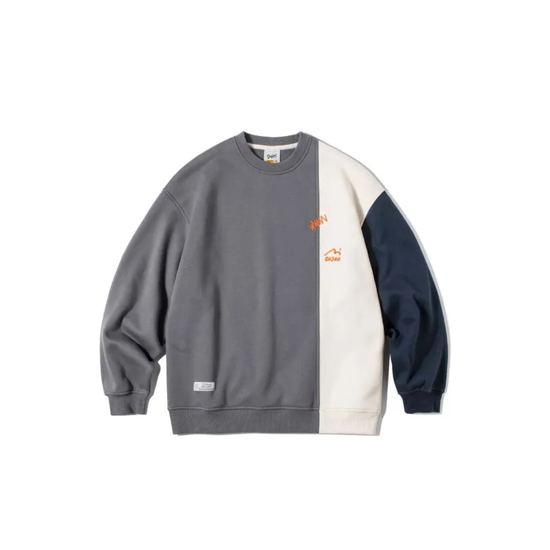 Letter Printing Patchwork Sweatshirt-0
