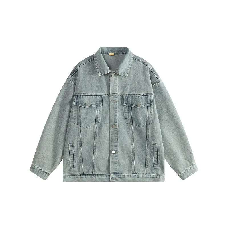 Trendy Print Denim Jacket-0