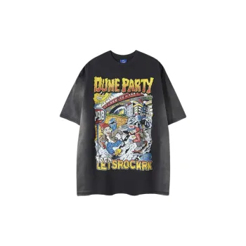 Retro Washed Cotton Blended Fabric T Shirt