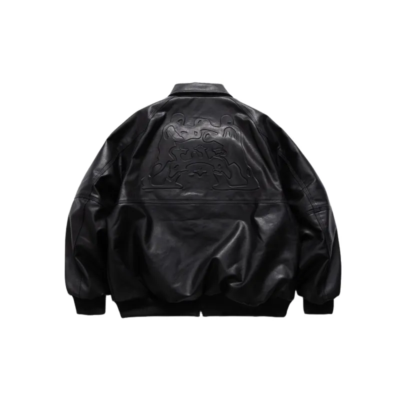 Retro Loose PU Leather Jacket-2