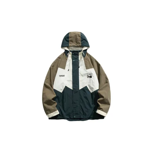 Retro Color Split Jacket Loose Casual Jacket