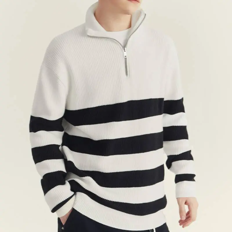 Fashionable Loose Long Sleeve Blended Synthetic Fabrics Sweater-1