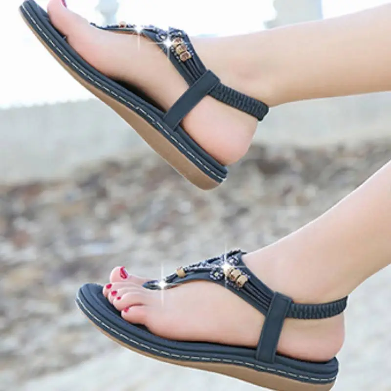 Simple Rhinestone Beach Sandals-6