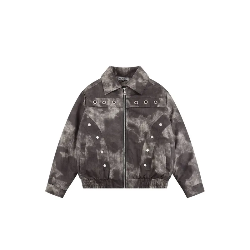 Original Design Functional Hardware Accessories Leather Jacket-4