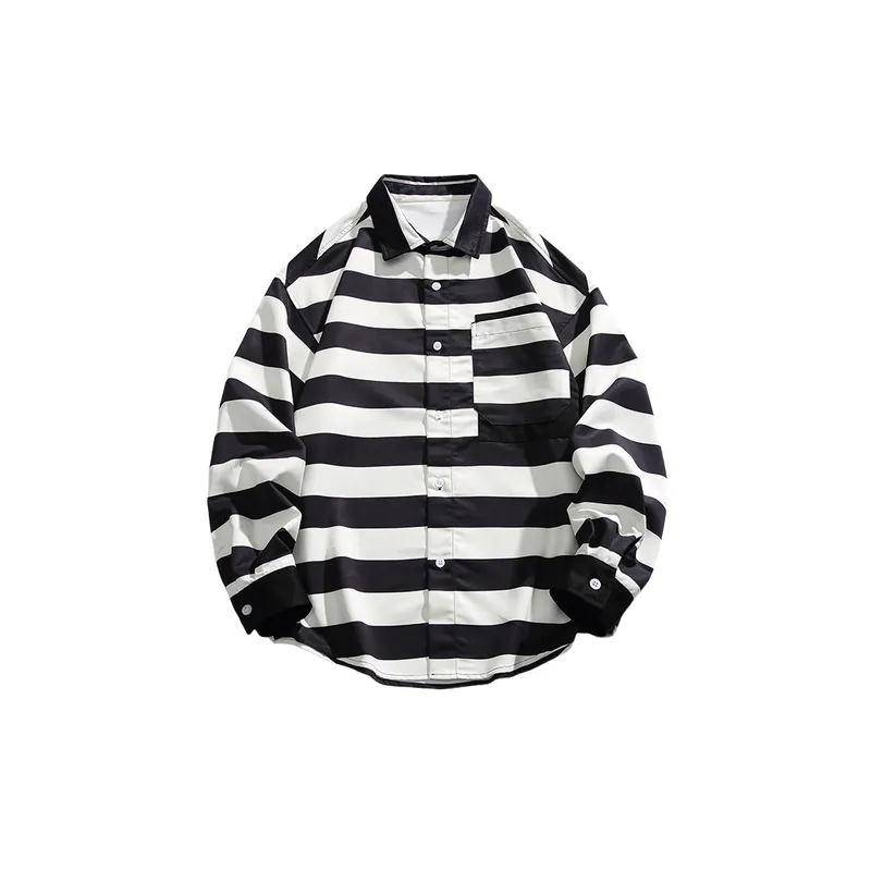 Casual Striped Acrylic Fibres Shirt-0