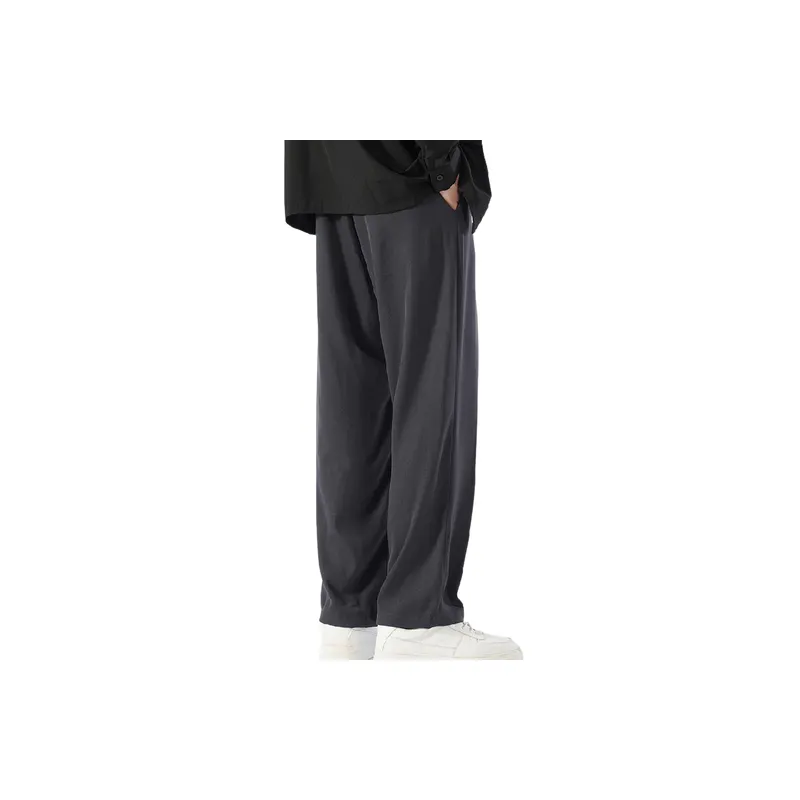 Basics Loose Polyester Casual Pants-12