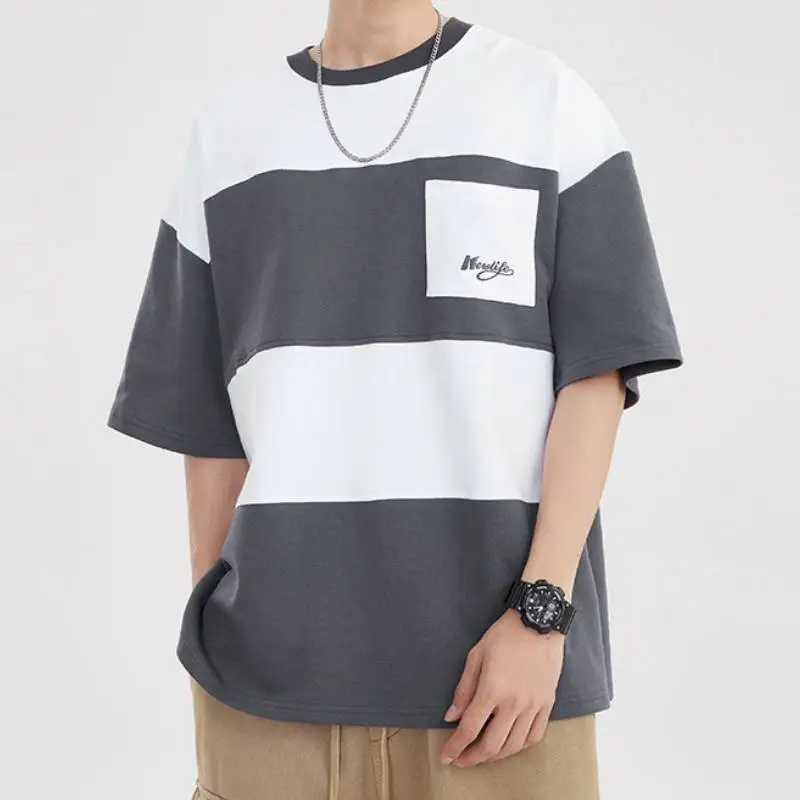 Casual Loose Cotton Blended Fabric T Shirt-2