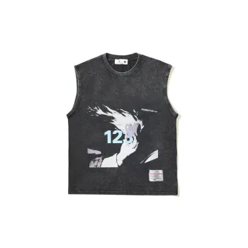 Retro Washed Distressed Vest