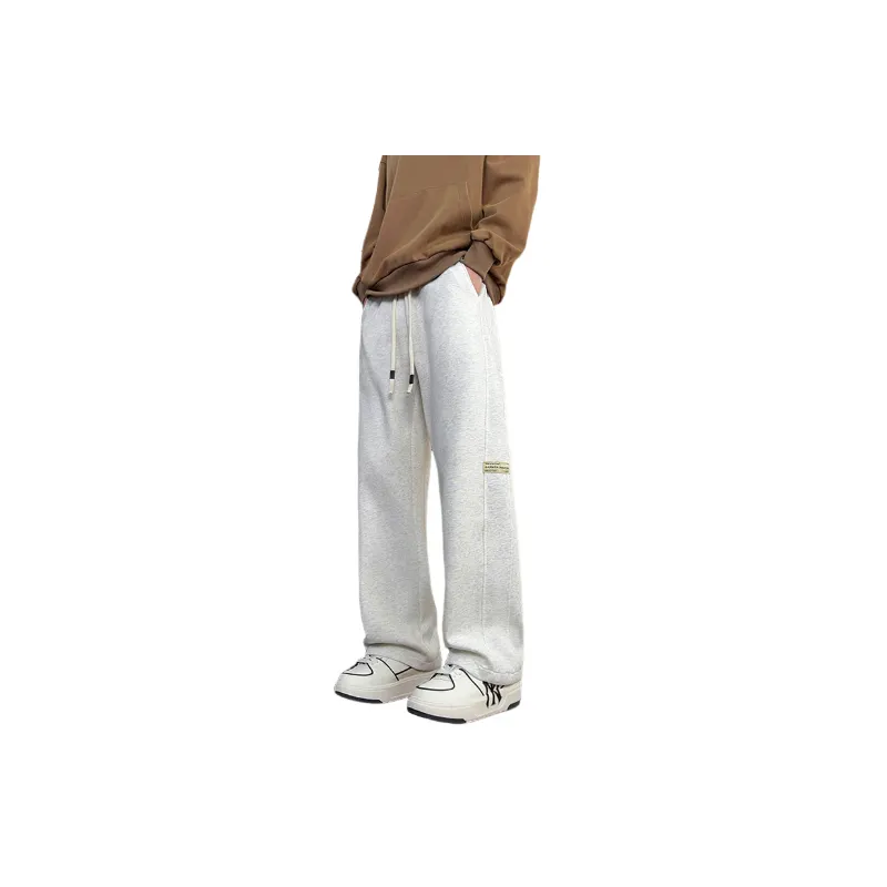Simple Plain Cotton Casual Pants-0