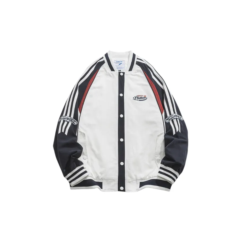 Retro Color Collision Splicing Tide Casual Jacket-0