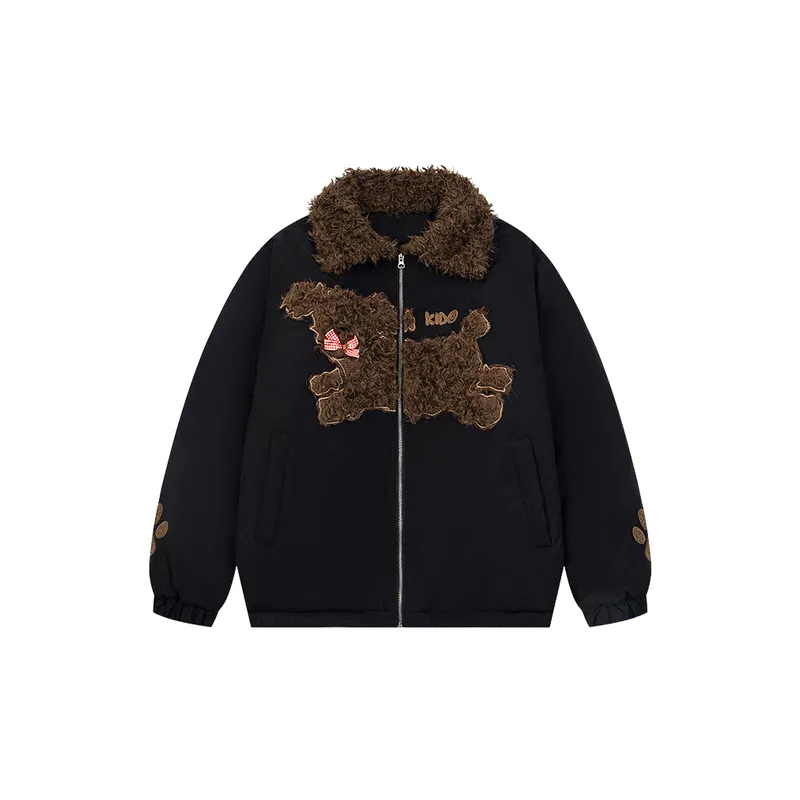 Casual Loose Blended Synthetic Fabrics Quilted Jacket-0