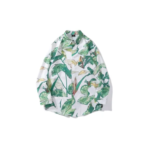 Retro Green Oil Painting Floral Lazy Shirt