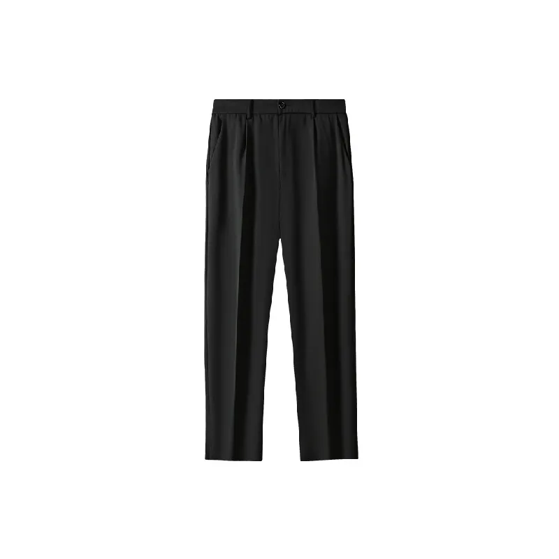 Basics Loose Polyester Casual Pants-0