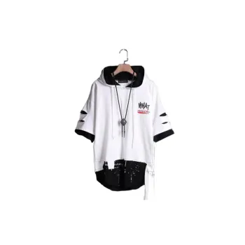 Trendy Short sleeved Fake Two piece Hip hop T shirt