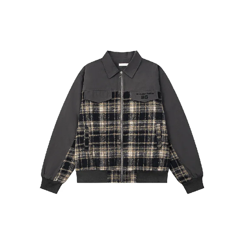 Retro Plaid Loose Quilted Jacket-2