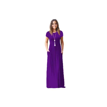 Casual Plain Cotton Blended Fabric Dress Women