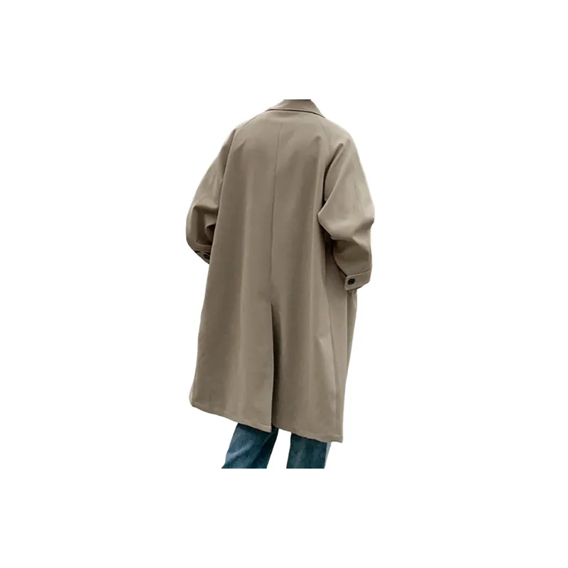 Fashionable Loose Blended Synthetic Fabrics Trench Coat-15