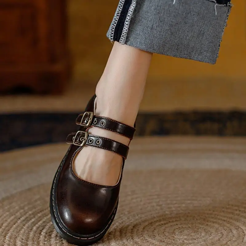 Retro Plain Mary Jane Shoes-1