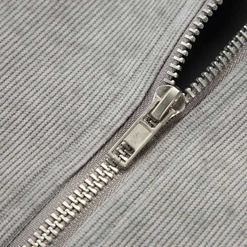 Casual Plain Corduroy Jacket-4