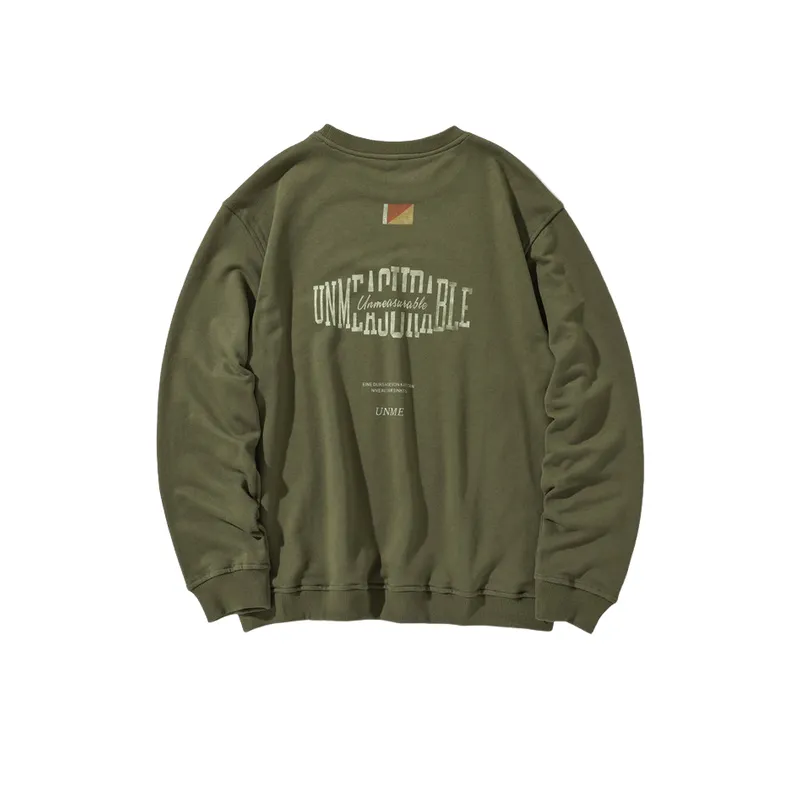 Original Tooling Style Letter Printed Loose Crewneck Base Shirt-0